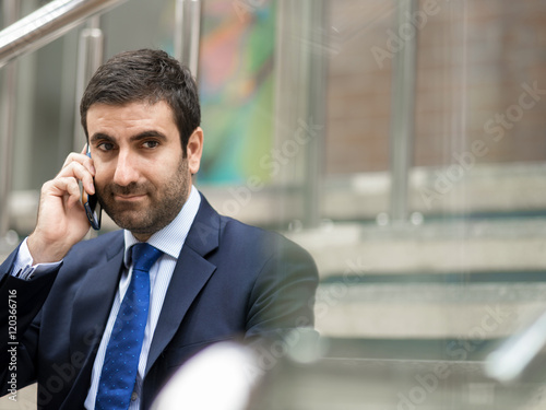 Portrait of handsome businessman outdoor