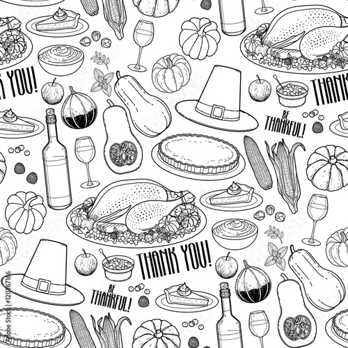Graphic Thanksgiving day pattern