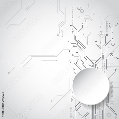 Abstract technology background with various technological elements, vector illustration