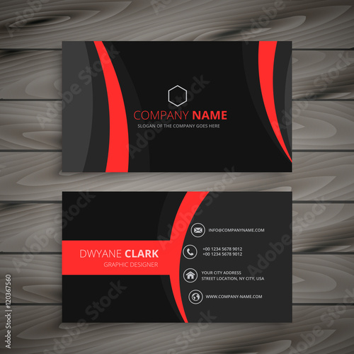 dark modern red black business card