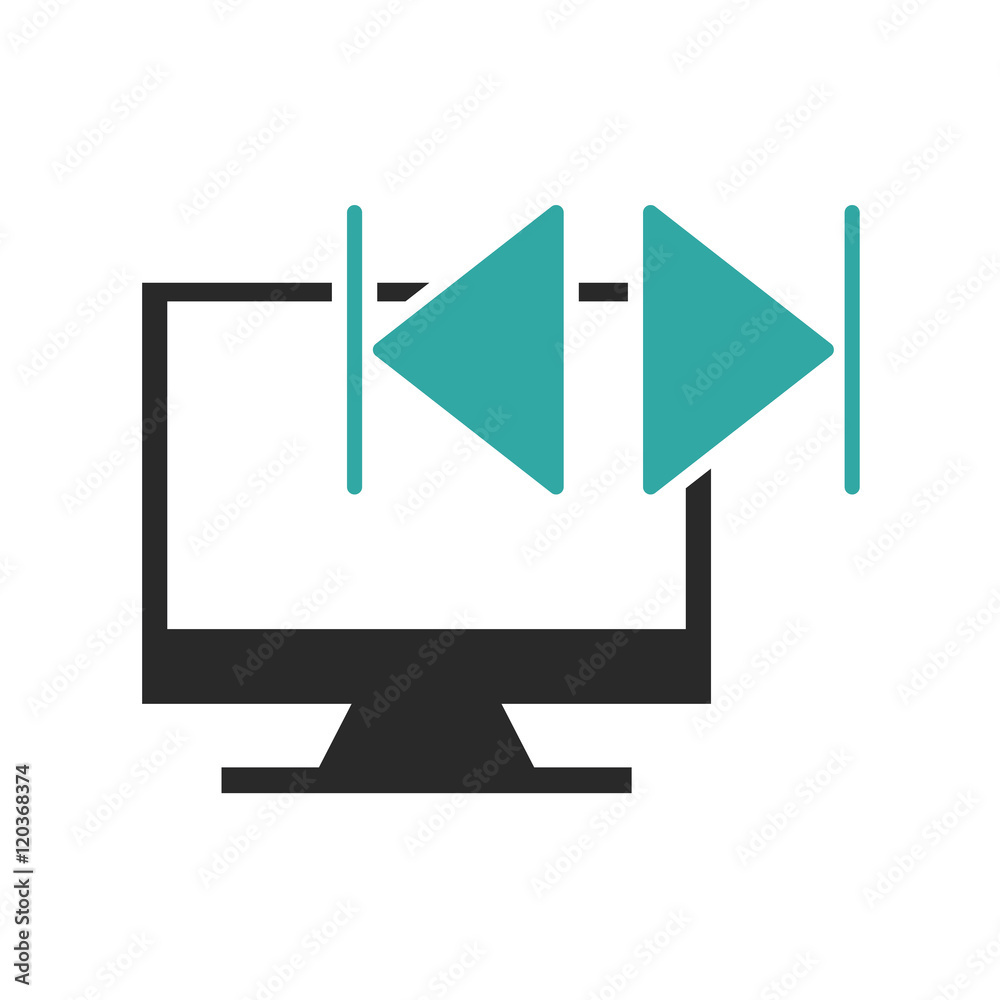 monitor computer with button audio menu vector illustration design monitor computer with button audio menu vector illustration design