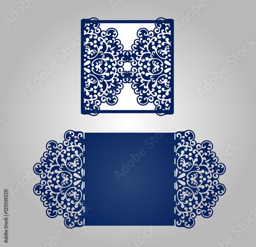 Square laser cut invitation template