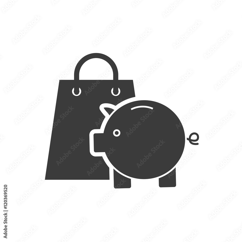 piggy savings with business icon vector illustration design piggy savings with business icon vector illustration design
