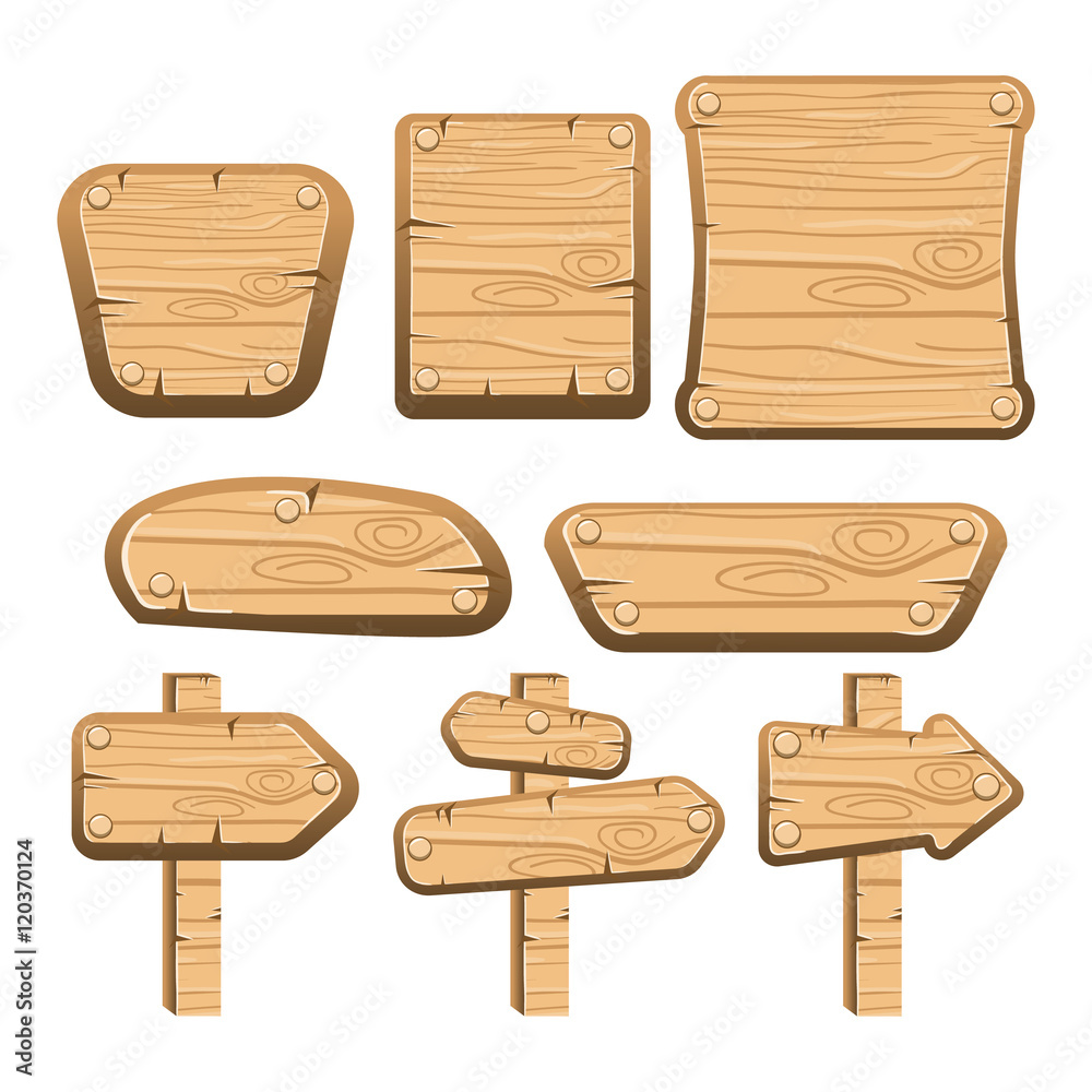 A set of wooden boards, panels and signs-3