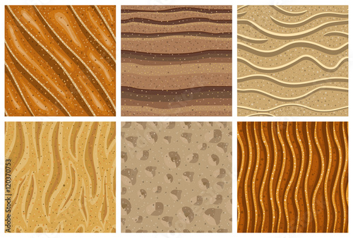 Set of sand seamless pattern