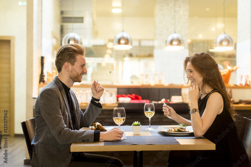 Romantic dinner in restaurant