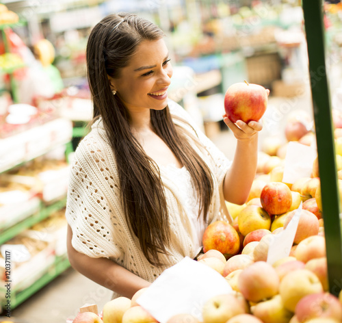 Young woman on market