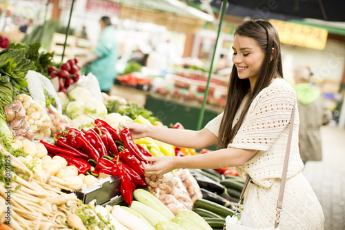 Young woman on market