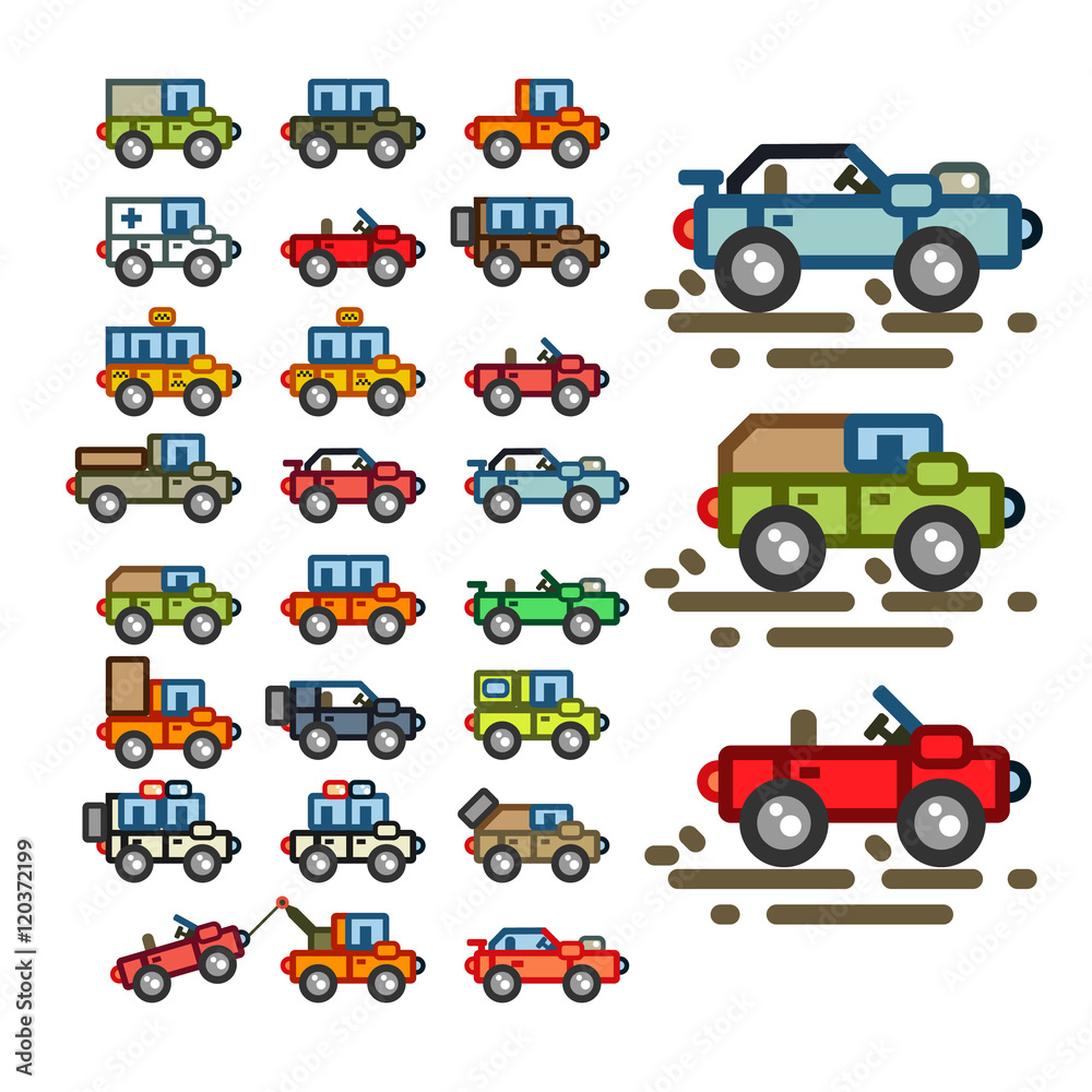 Flat cars for game application Flat cars for game application