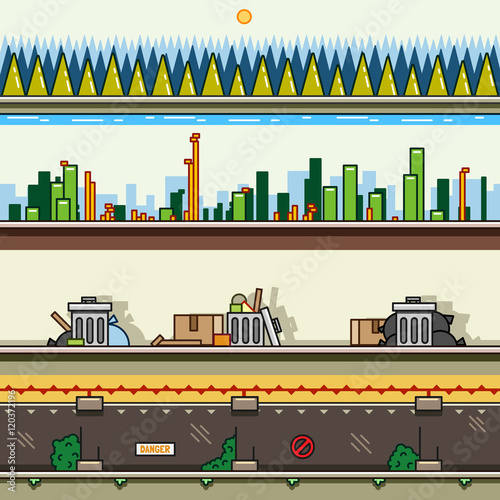 Parallax backgrounds for video games set 25