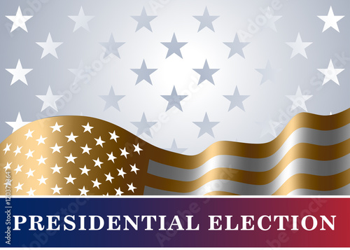 American flag, for Presidential Election, vote, 4th July, Independence Day celebration. Patriotic background. National design. Symbol the United State of America. Vector illustration