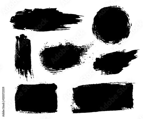 Grunge brushes texture white and black set. Sketch abstract to create distressed effect. Overlay distress dirty design. Stylish template modern background. Smear prints. Vector illustration
