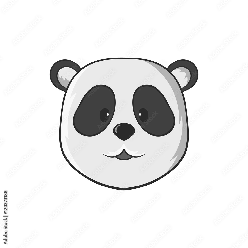 Panda icon in black monochrome style isolated on white background. Animal symbol vector illustration Panda icon in black monochrome style isolated on white background. Animal symbol vector illustration