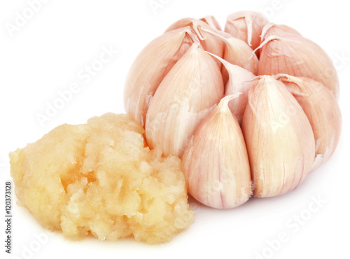 Crushed garlic with whole ones photo