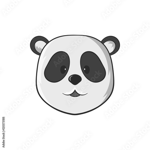 Fototapeta Naklejka Na Ścianę i Meble -  Panda icon in black monochrome style isolated on white background. Animal symbol vector illustration