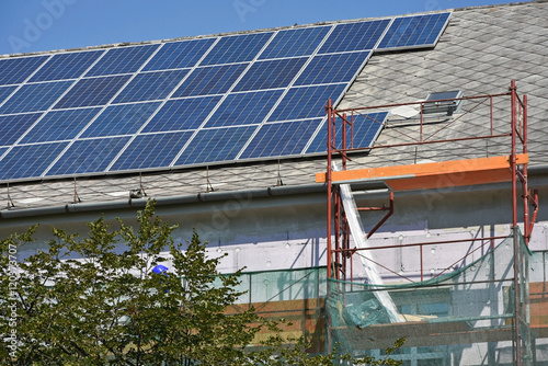 Soler panels on the roof photo