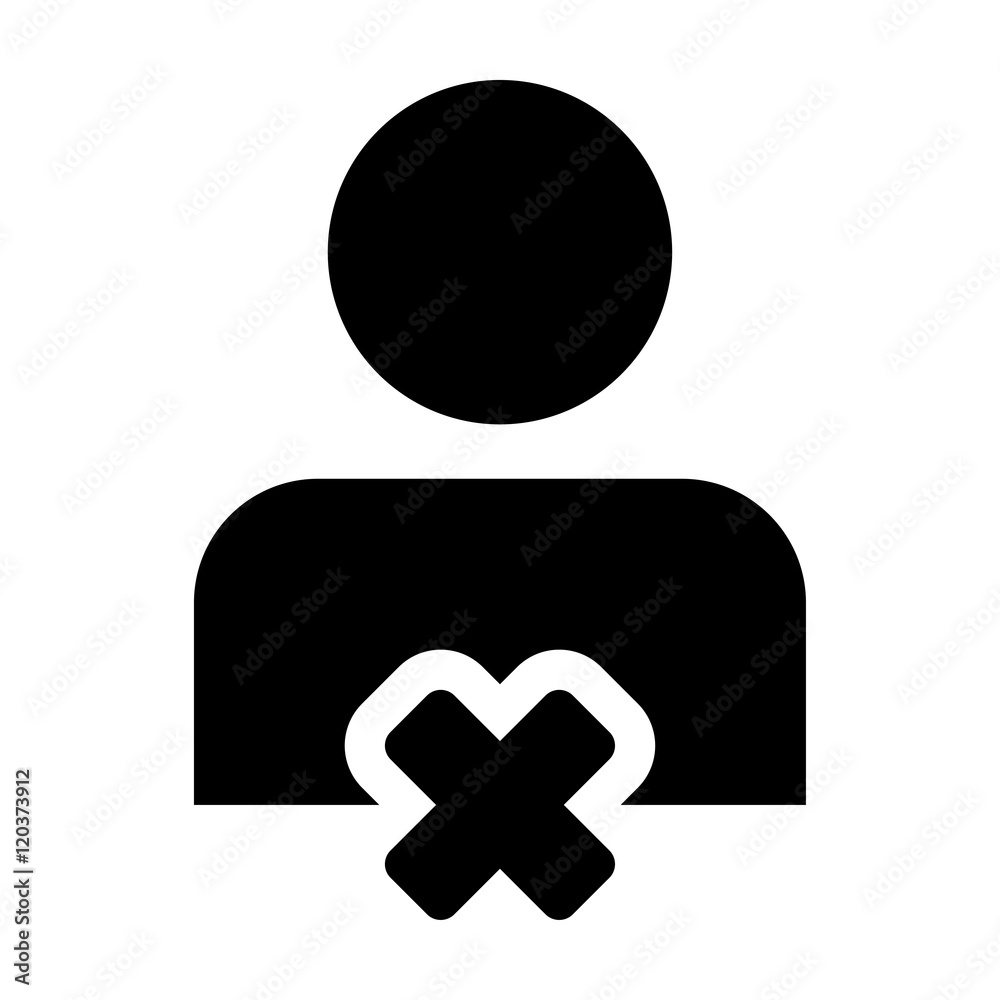 Delete, Remove, User, Account, Avatar, Profile Glyph Vector Icon illustration Delete, Remove, User, Account, Avatar, Profile Glyph Vector Icon illustration