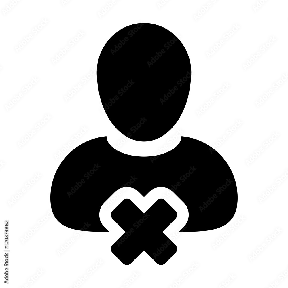 Delete, Remove, User, Account, Avatar, Profile Glyph Vector Icon illustration Delete, Remove, User, Account, Avatar, Profile Glyph Vector Icon illustration