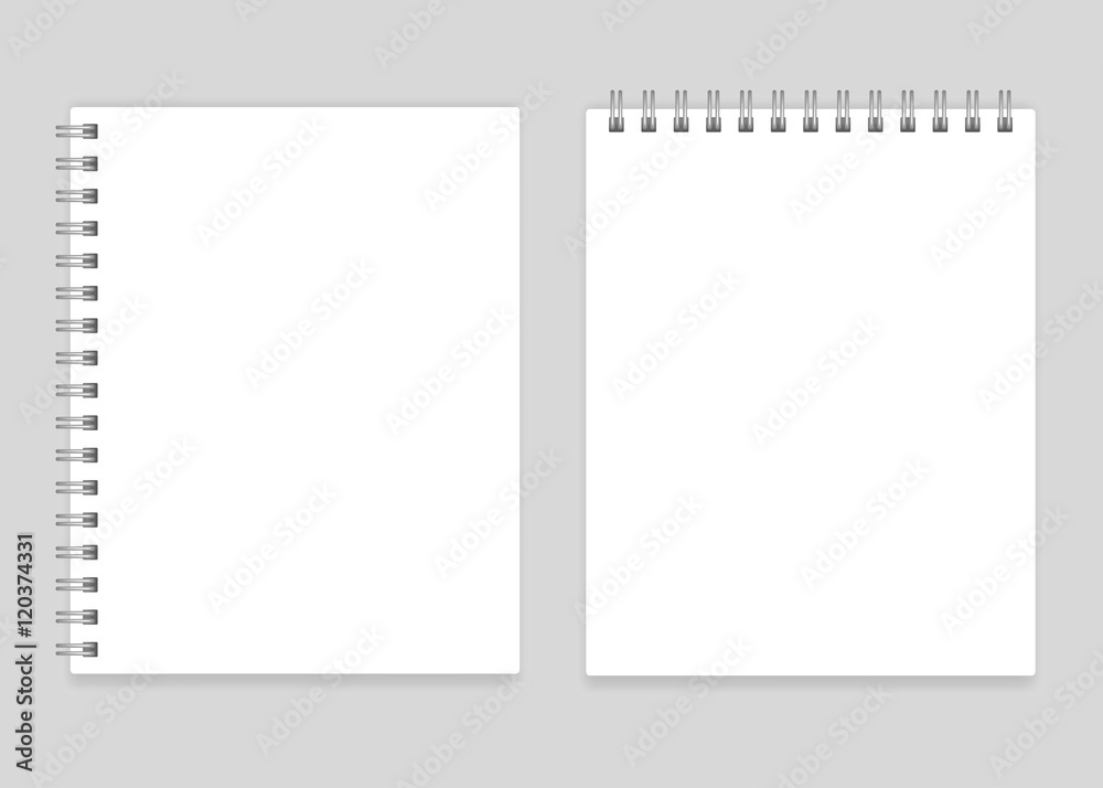 Blank realistic spiral notebooks mockup Blank realistic spiral notebooks mockup