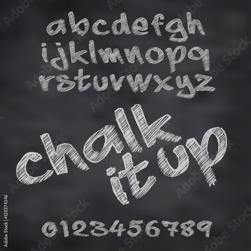 Vector illustration of alphabet in chalk