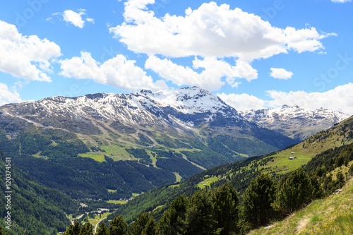 Mountain Monte Sobretta panorama in Ortler Alps, Italy