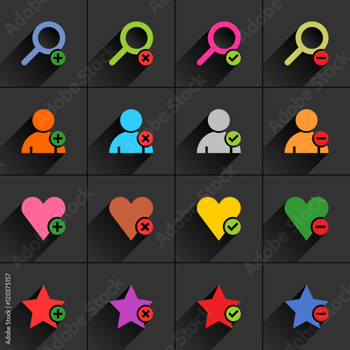 Color additional sign flat icon