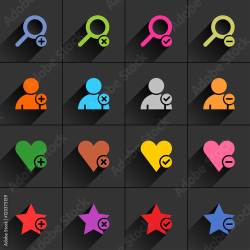 Color additional sign flat icon