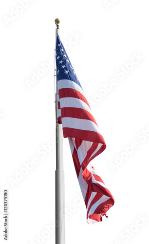 American flag isolated on white background