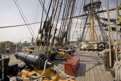 Fotografering HMS Victory top deck, historic naval dockyard, Portsmouth