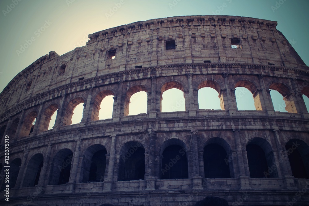 Colosseum at sunset.