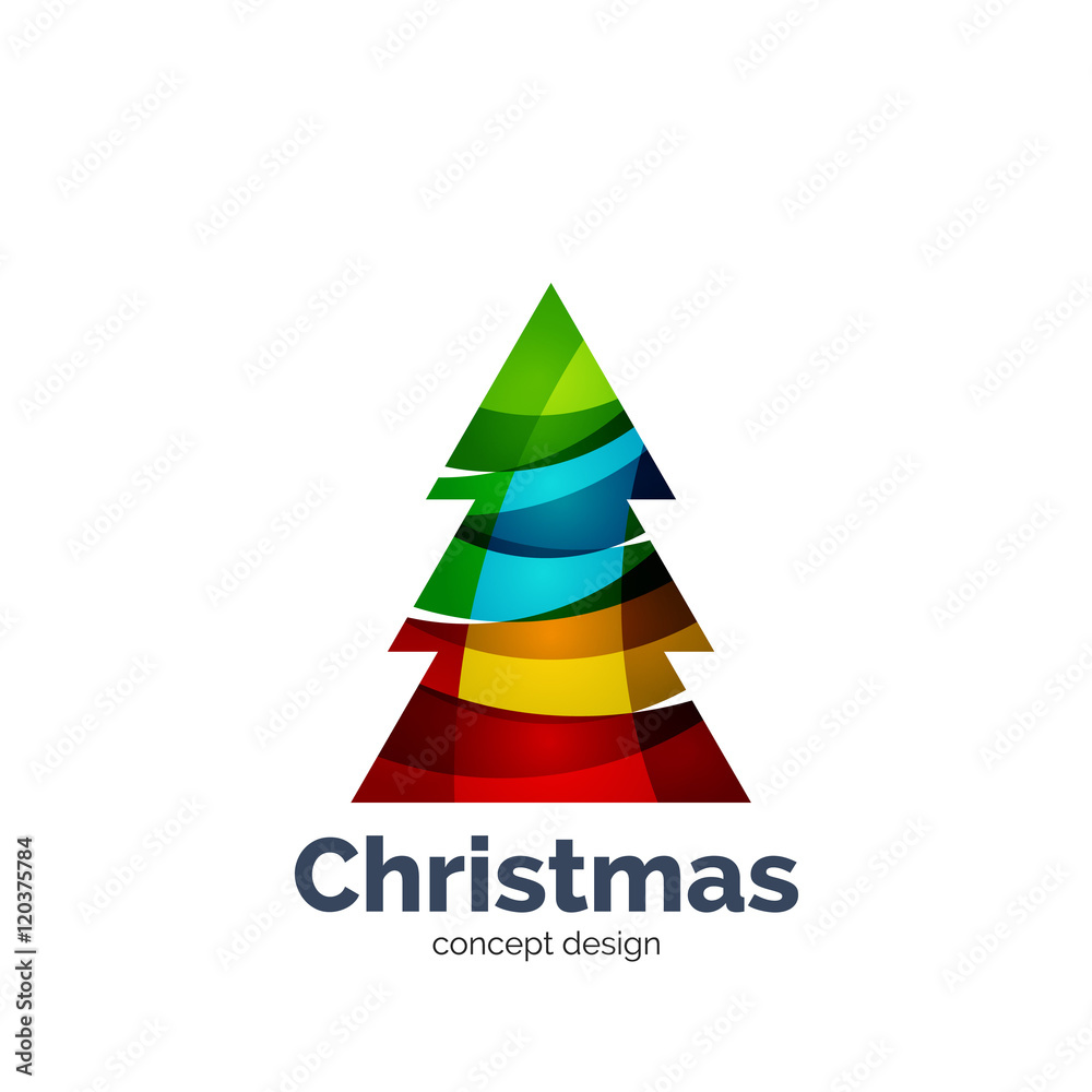Vector abstract geometric Christmas tree icon