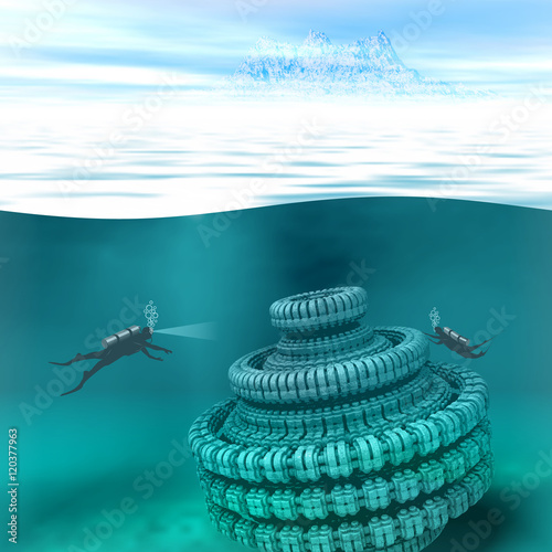 Underwater scenery illustration