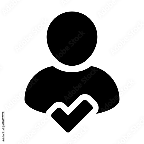 User Icon - Approve, Accept, Account, Avatar, Profile Glyph 

Vector illustration