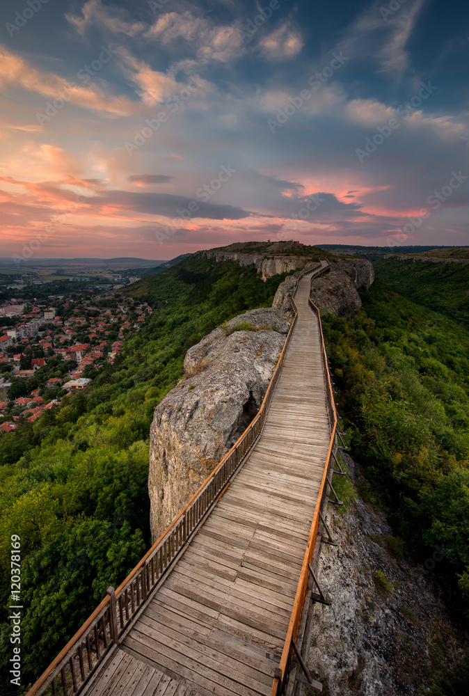 Old fortress at sunset / A sunset view of the medieval fortress Ovech near Provadia, Bulgaria