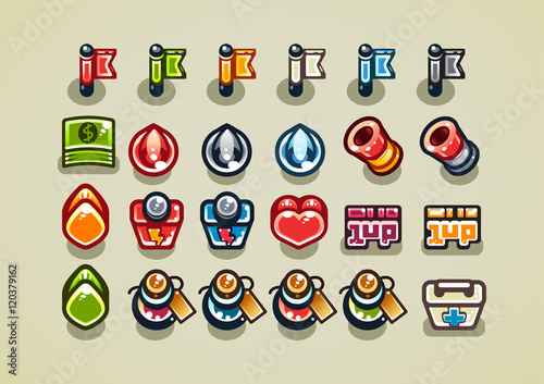 Top-down items for video game