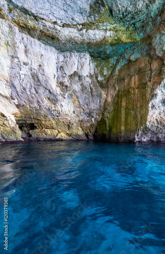 Inside Blue Grotto on south part of Malta island