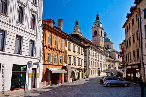 Old town of Ljubljana street and architecture © xbrchx