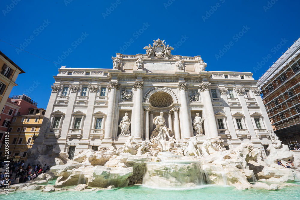 The Trevi Fountain is a fountain in the Trevi district in Rome,
