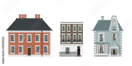 Victorian houses set