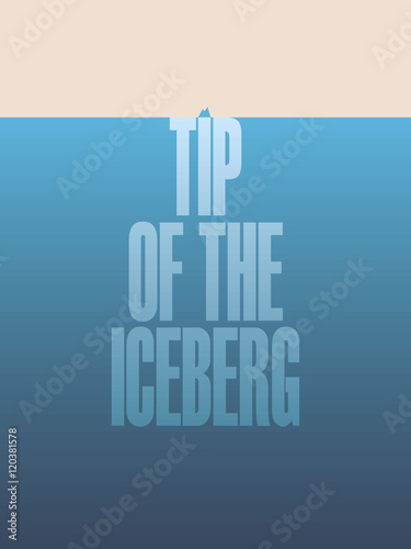 Fototapeta Tip of the iceberg illustration poster with text and quote