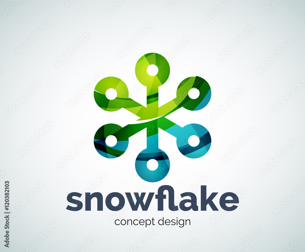 Vector Christmas snowflake logo template Vector Christmas snowflake logo template