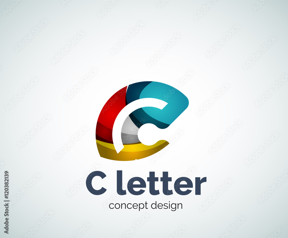 Vector C letter concept logo template