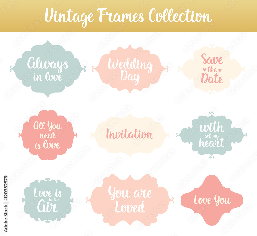 Vintage vector frames with phrases