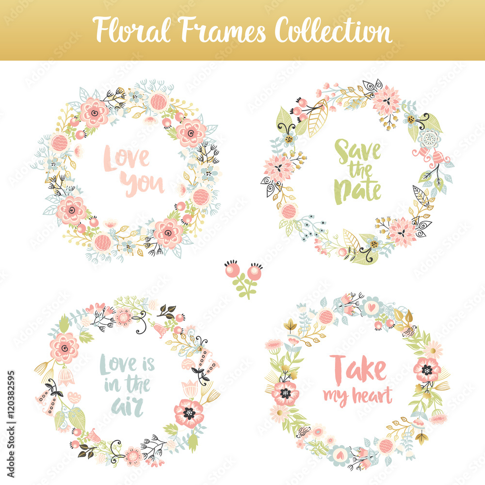 Floral frames with phrases Floral frames with phrases