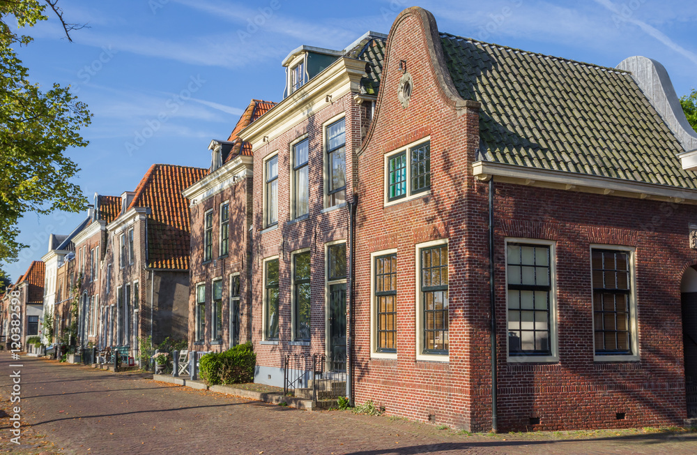 Fototapeta premium Street with historical houses in Blokzijl
