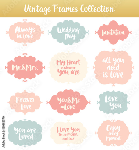 Vintage vector frames with phrases