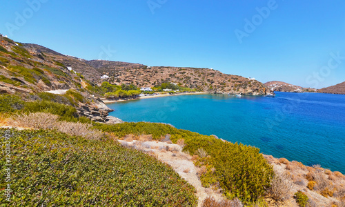 landscape of Apokofto at Sifnos island Greece photo