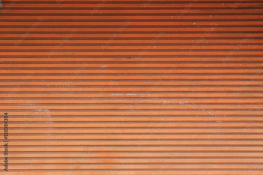 surface of the old steel doors orange.