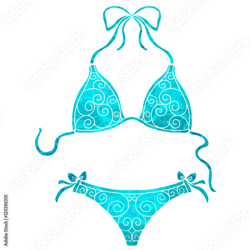 Watercolor beach swimsuit