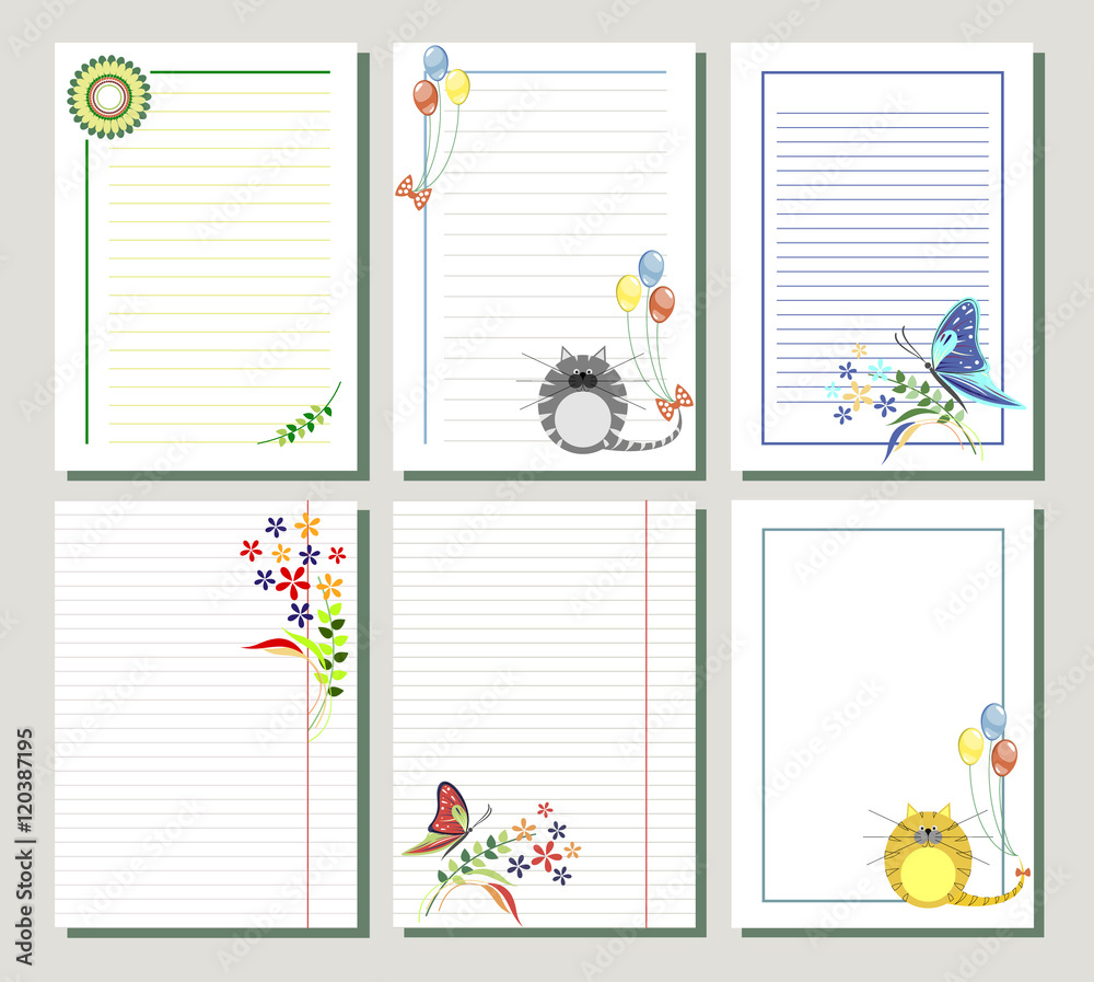 Set of vector templates for letter or greeting card. Different forms ...